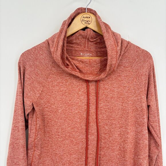 Athleta Uptempo Long Sleeve Hoodie in Cameo Peach Sz XS, UPF 50+ Workout Gym - Picture 5 of 11